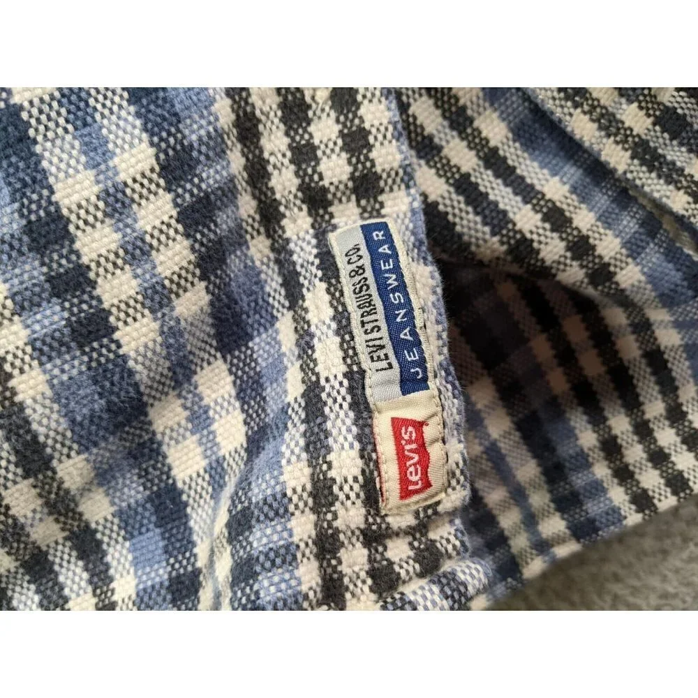 Levi's Shirt Men's XL Button Up Long Sleeve Cotton Blue Multi Plaid